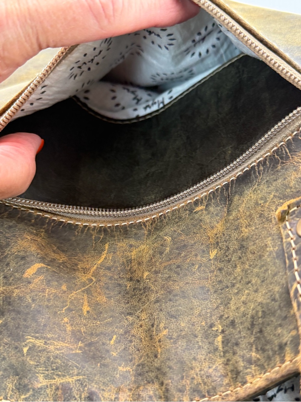 Myra Bag Brown Vintage Leather Tote Bag with Removable Strap - Picture 8 of 16